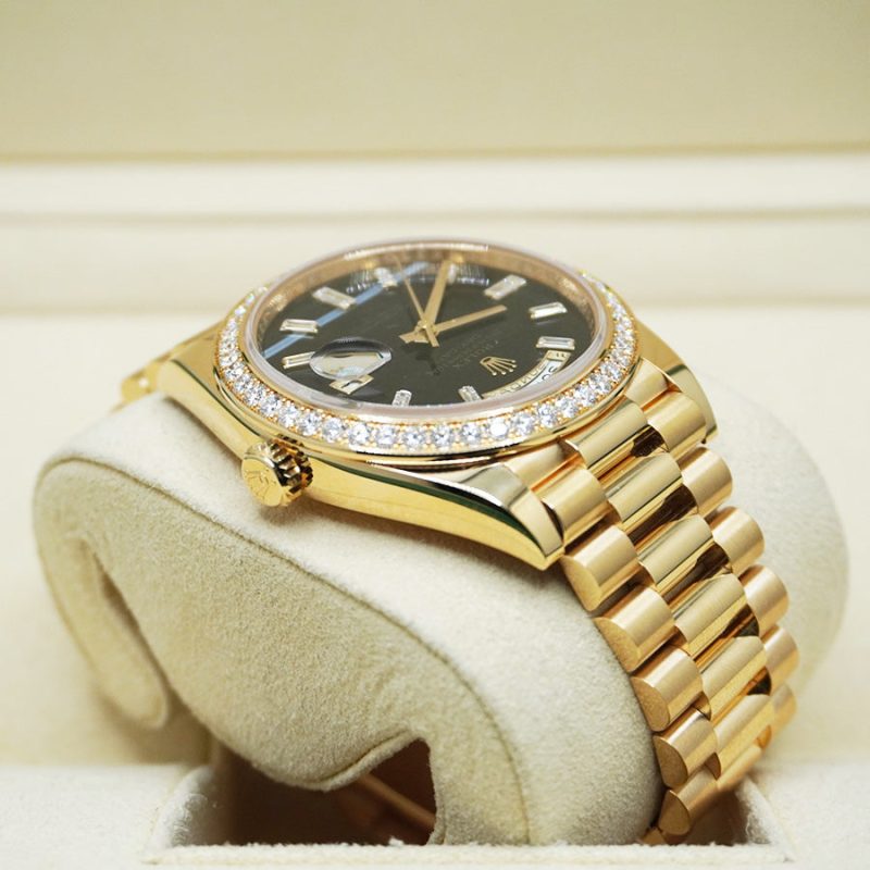 Rolex Day-Date 40 Presidential 228348RBR Diamond Bezel Baguette Onyx Dial