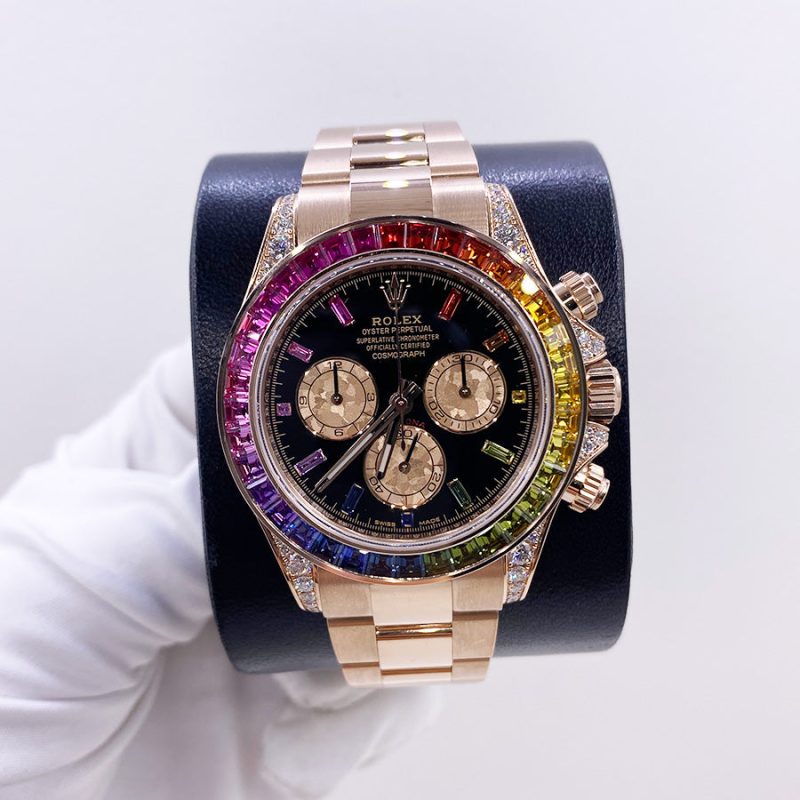 Rolex "Rainbow" Daytona 40mm 116595RBOW Black Gem Stone Dial
