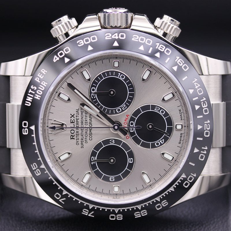 Rolex Daytona 40mm Oyster Flex 116519LN White Gold Steel Black Dial
