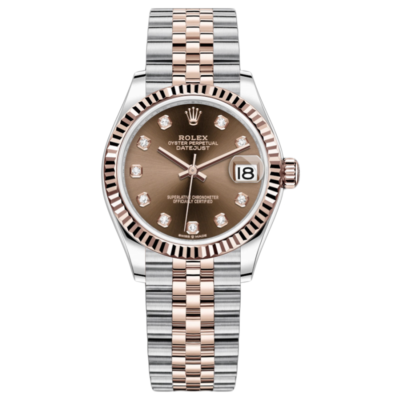 Rolex Datejust Chocolate Diamond Dial Fluted Bezel 31mm 278271