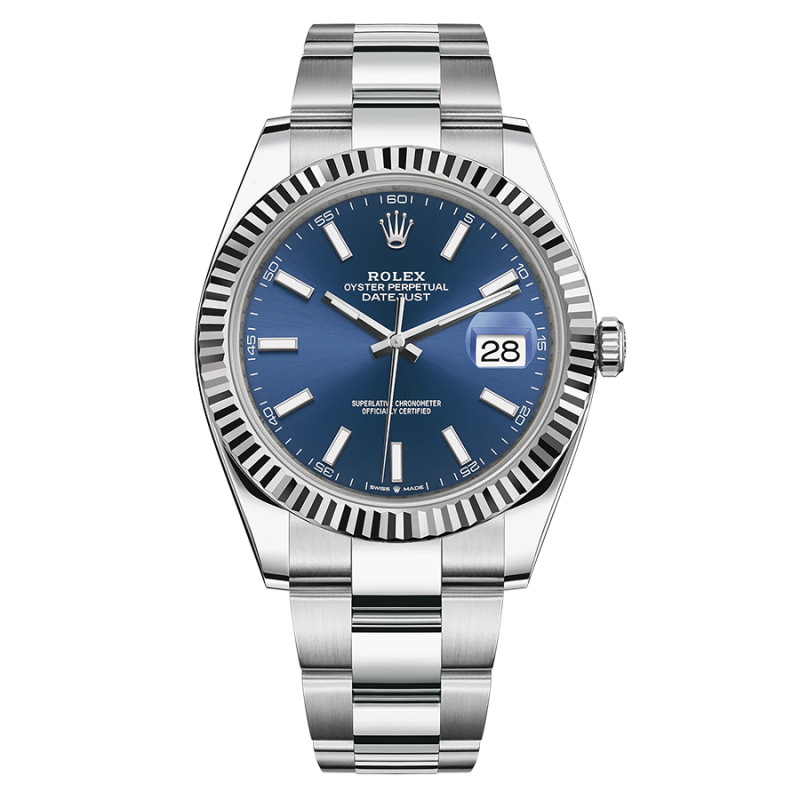 Rolex Datejust 41mm Bright Blue Dial Fluted Bezel 126334