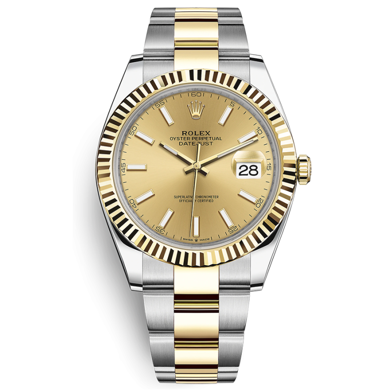 Rolex Datejust 41mm Champagne Dial Fluted Bezel 126333