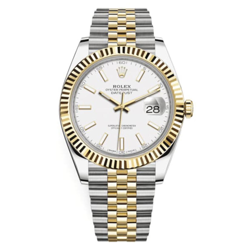 Rolex Datejust 41mm White Dial Fluted Bezel 126333