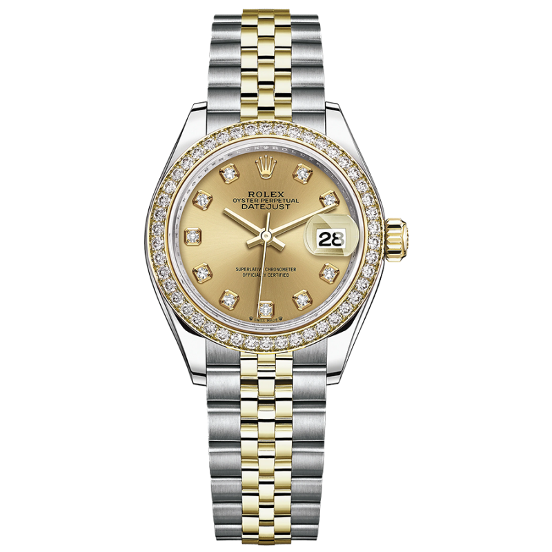Rolex Lady-Datejust Champagne Diamond Dial Diamond Bezel 28mm 279383RBR