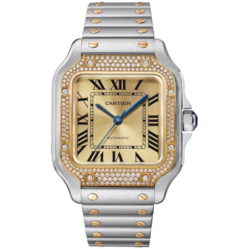 Cartier Santos de Cartier 35mm Golden Sunray Dial W3SA0007